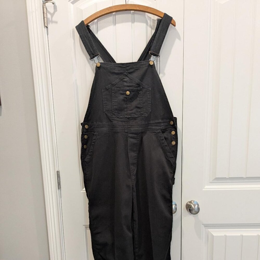 Organic Stretch Cotton Twill Relaxed Overalls - LARGE